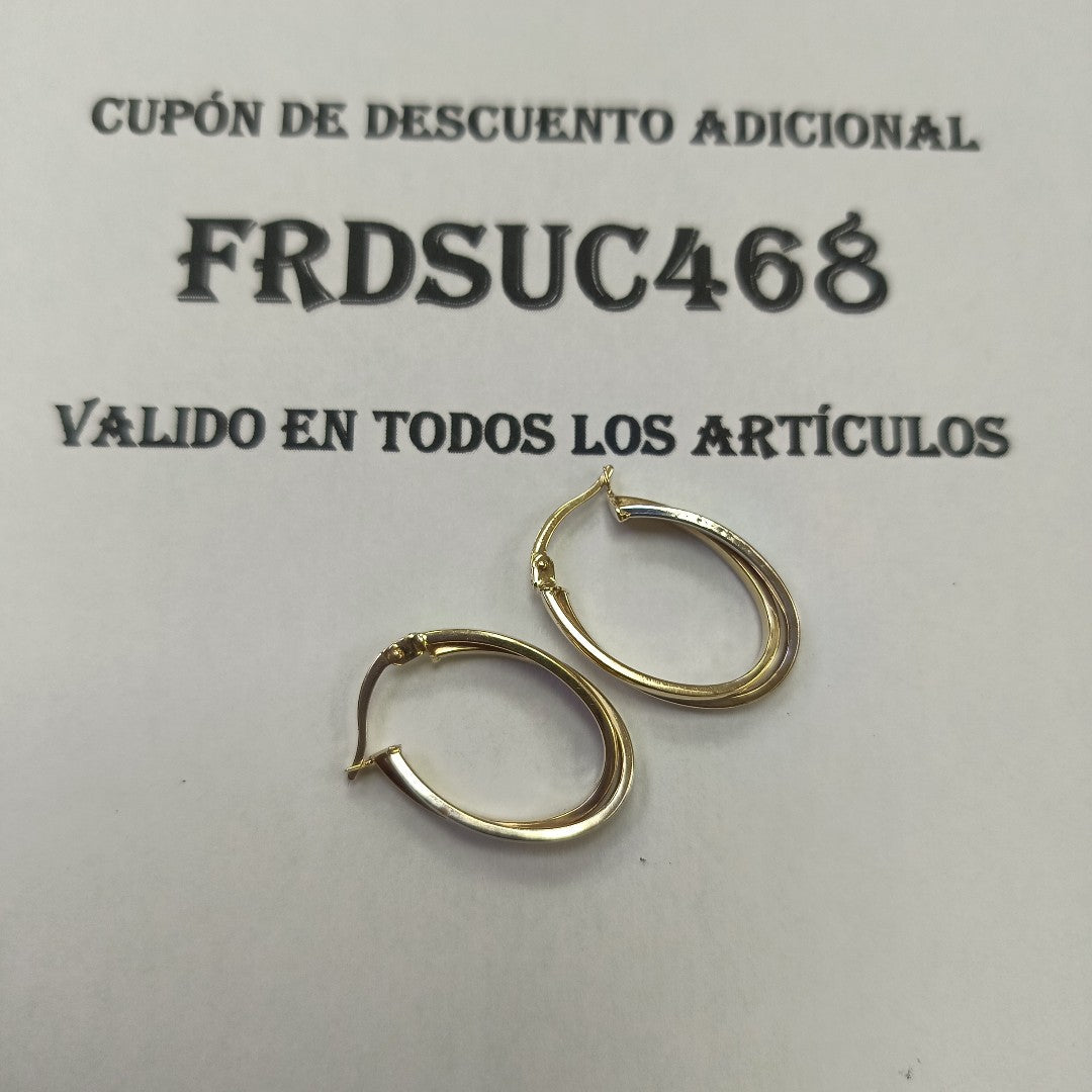 ARRACADAS PAR ORO COMBINADO 14 K 2,20 GRMS (SEMINUEVO)