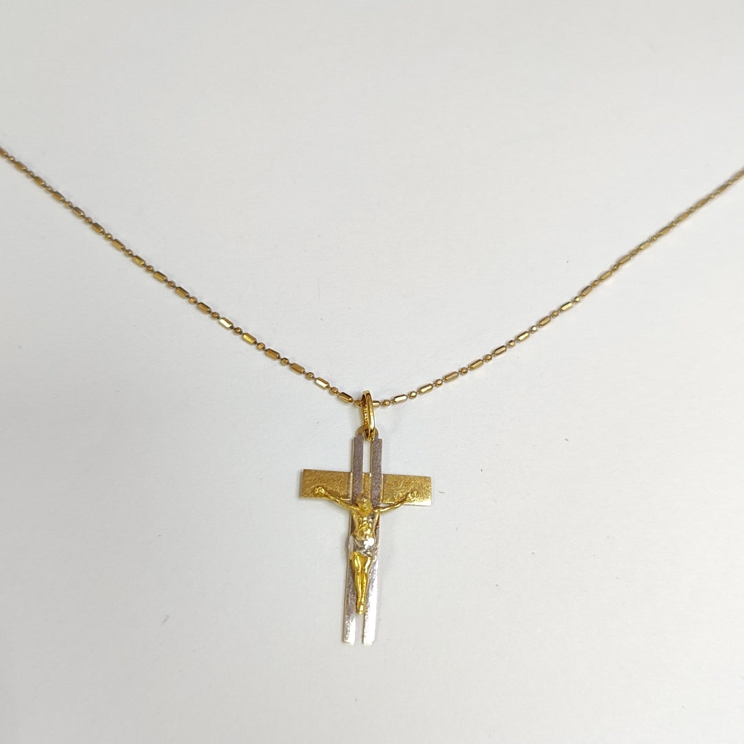 CADENA, CRUCIFIJO ORO 14 K 4.8 GRMS (SEMINUEVO)