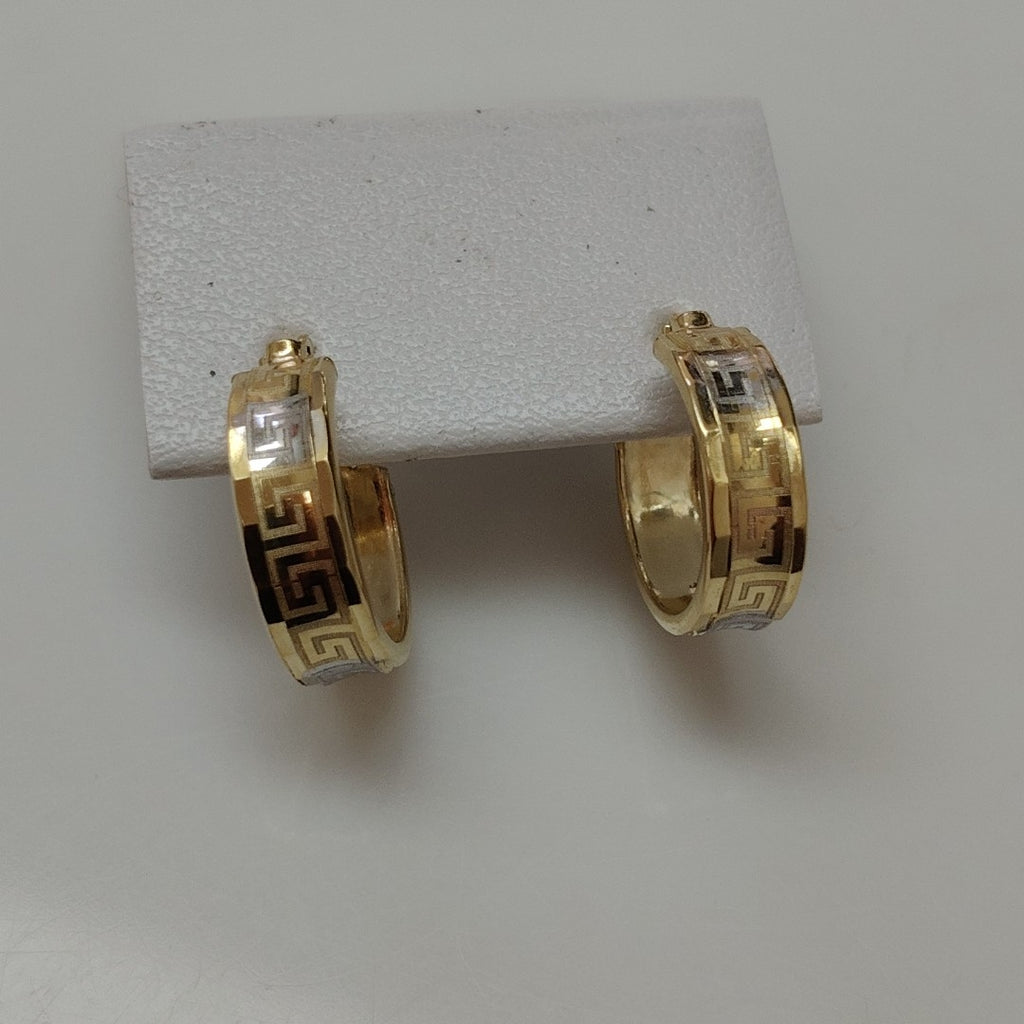 ARRACADAS PAR ORO, ORO COMBINADO 14 K 1.8 GRMS (SEMINUEVO)