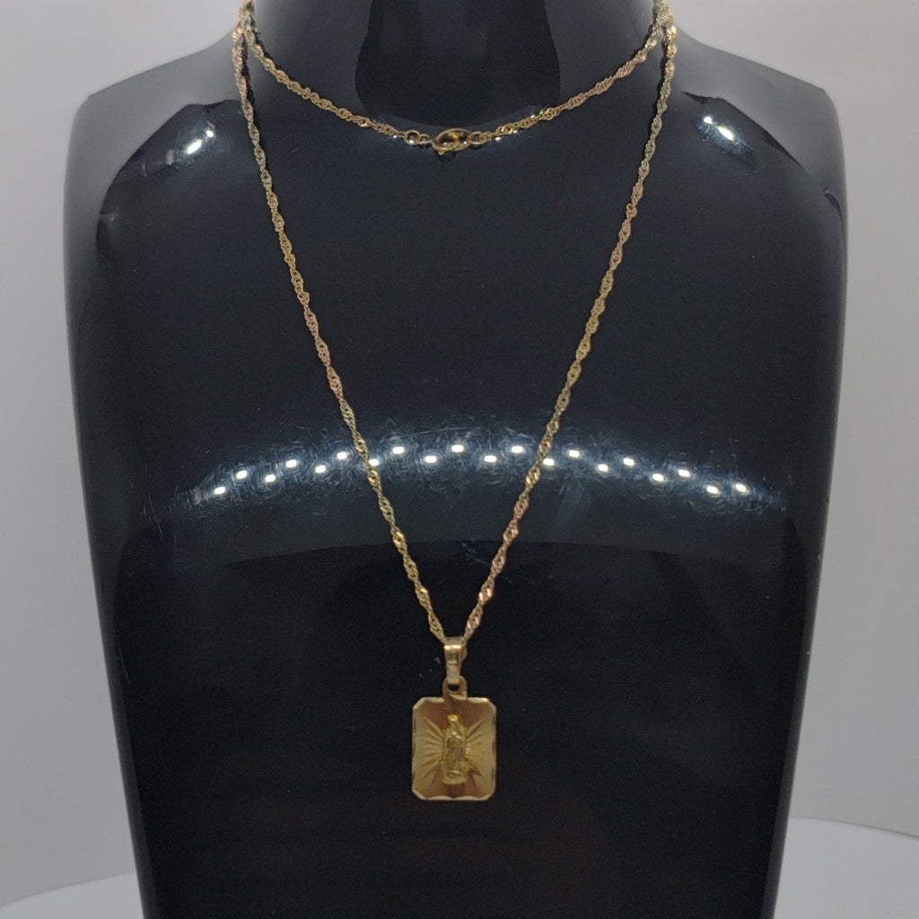 CADENA, MEDALLA RELIGIOSA ORO, ORO COMBINADO 8 K 2.8 GRMS (SEMINUEVO)