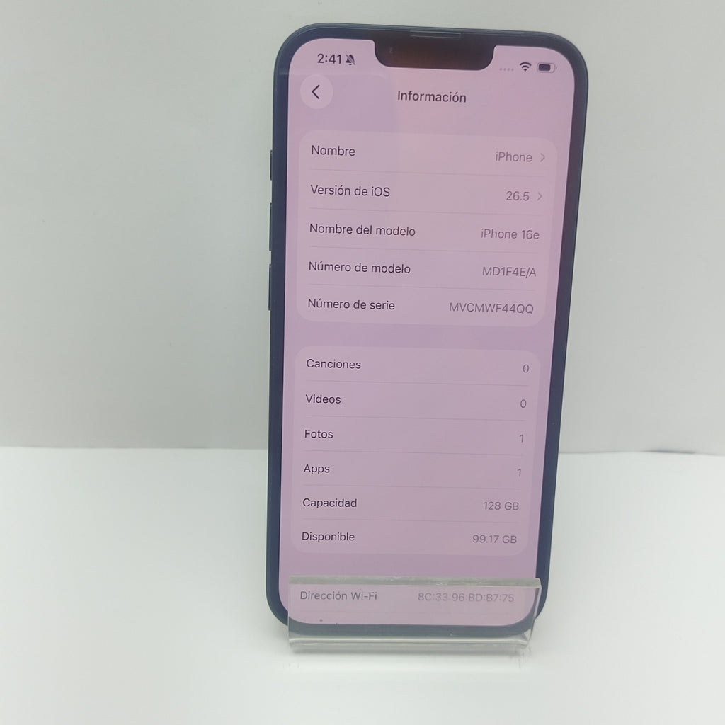 CELULAR APPLE IPHONE 16E A3408 (2025) 128 GB 8 GB RAM (SEMINUEVO)