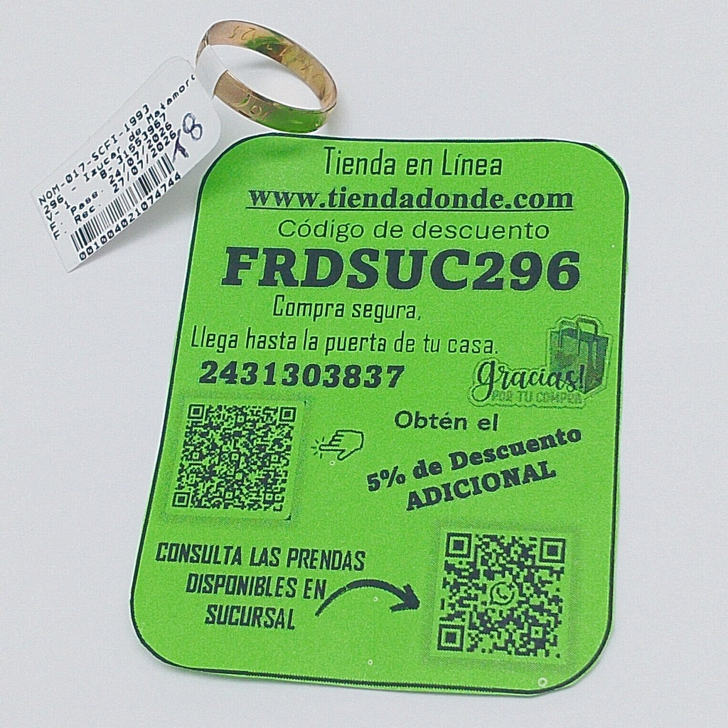 ARGOLLA ORO 10 K 0.9 GRMS (SEMINUEVO)