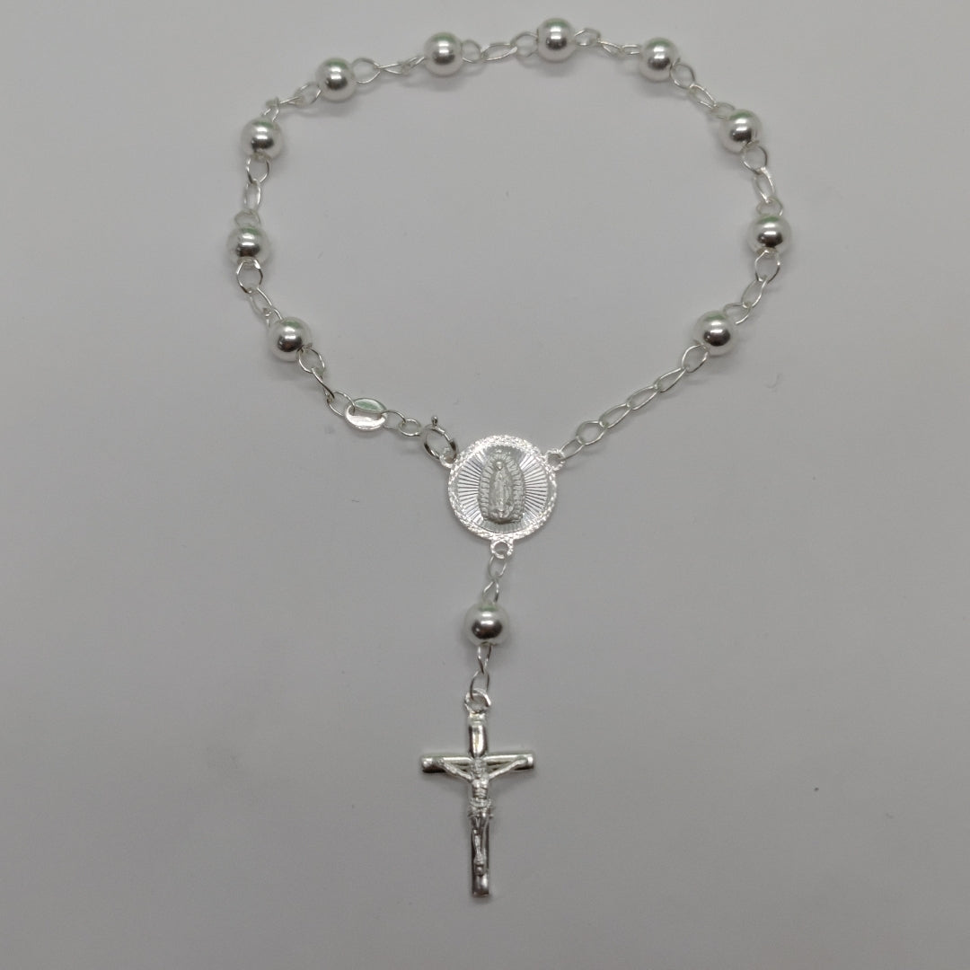PULSERA TIPO ROSARIO PLATA .925 18 CM 4.12 GR (NUEVO)