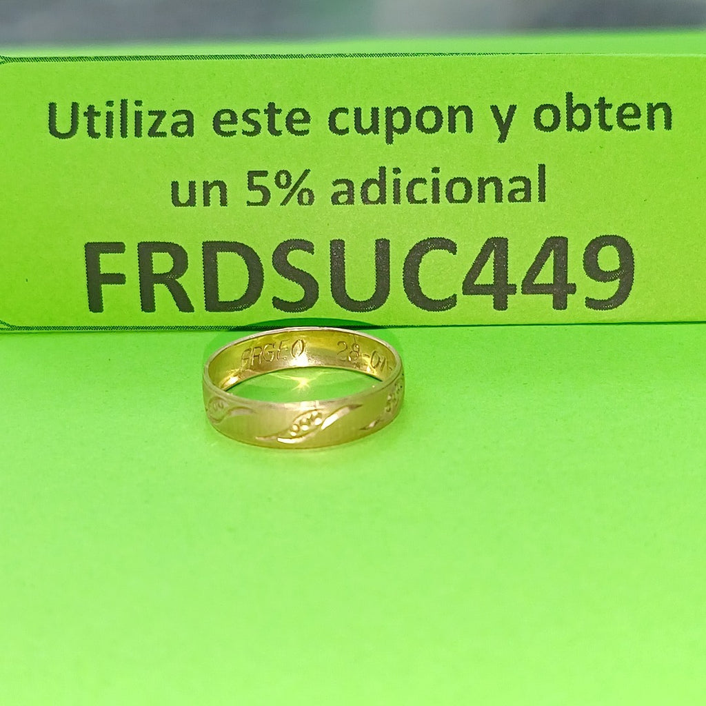 ARGOLLA ORO 10 K 1.2 GRMS (SEMINUEVO)
