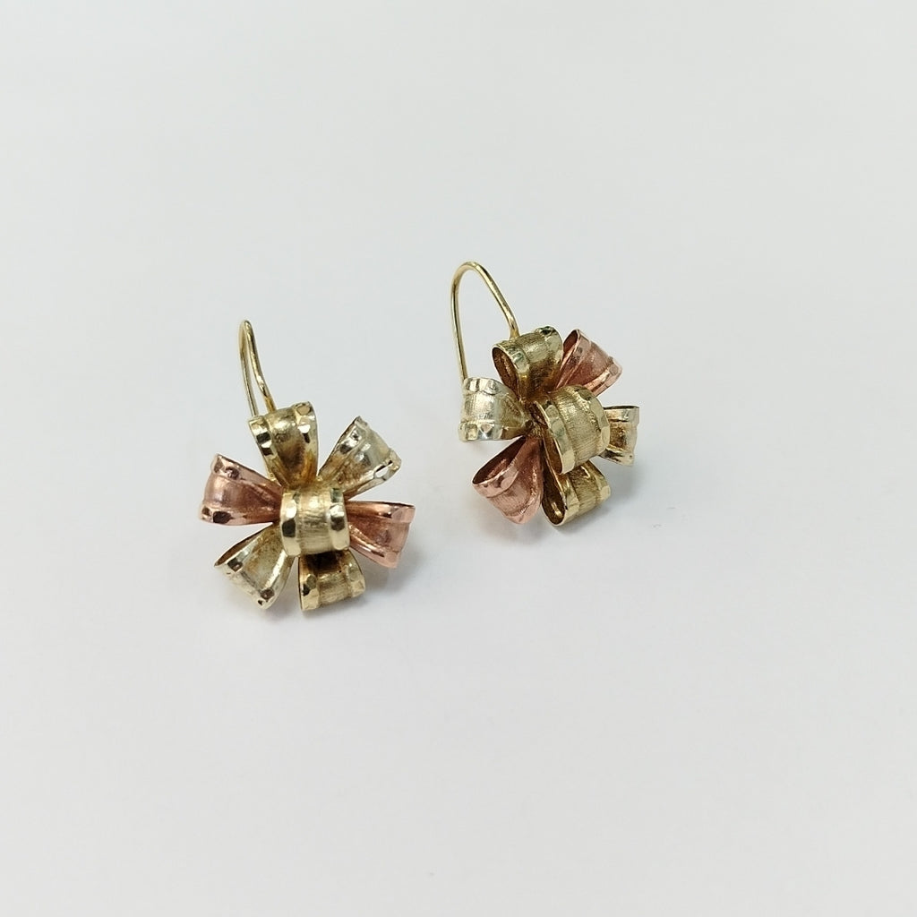 ARETES PAR ORO, ORO COMBINADO 14 K 2.6 GRMS (SEMINUEVO)