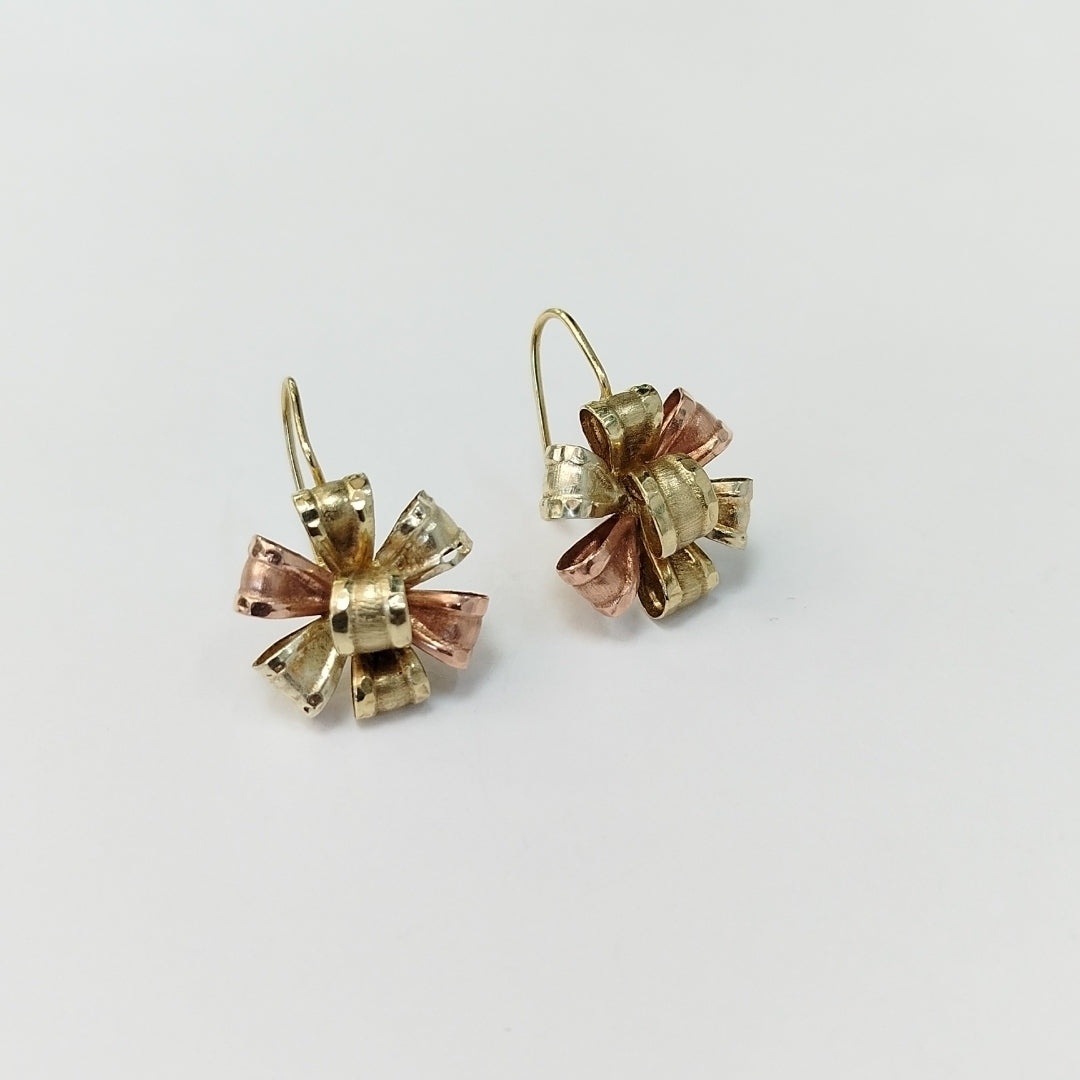 ARETES PAR ORO, ORO COMBINADO 14 K 2.6 GRMS (SEMINUEVO)