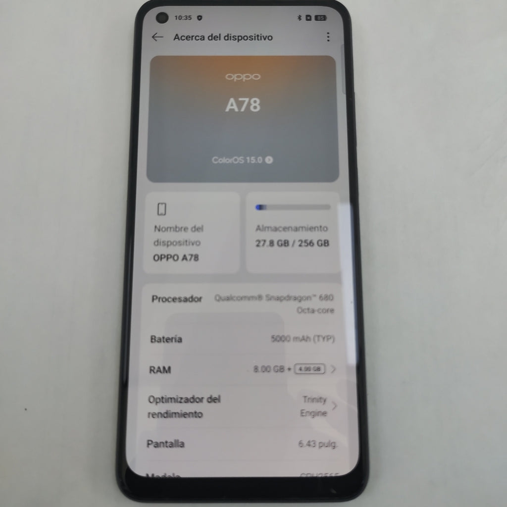 CELULAR OPPO A78 CPH2565 (2023) 256 GB 8 GB RAM (SEMINUEVO)