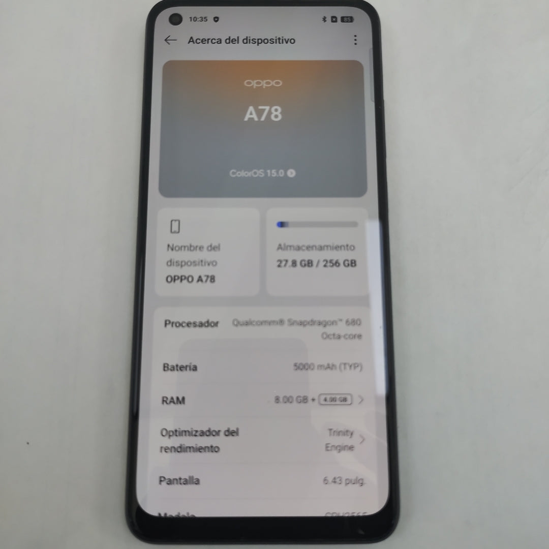 CELULAR OPPO A78 CPH2565 (2023) 256 GB 8 GB RAM (SEMINUEVO)