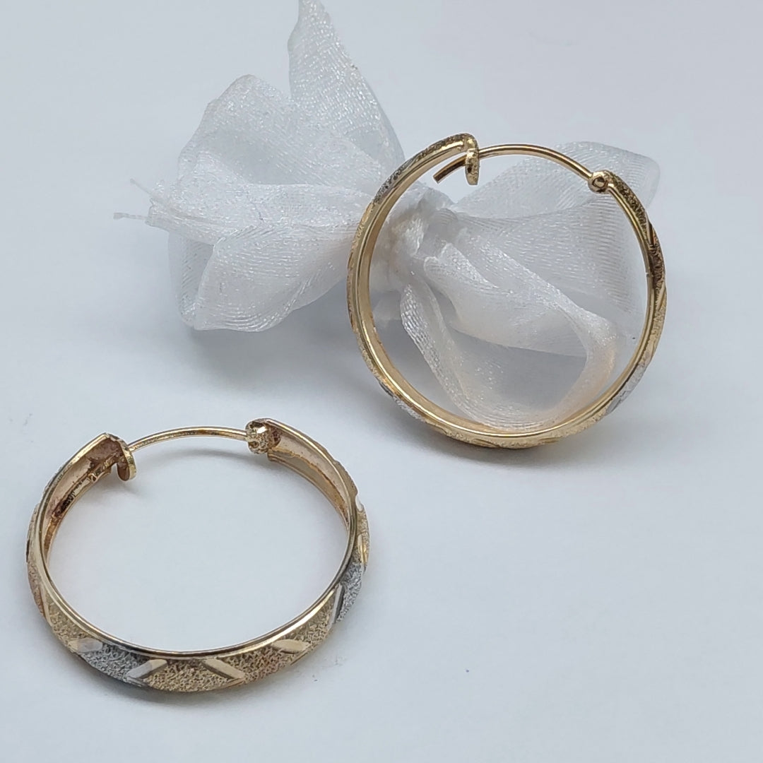 ARRACADAS PAR ORO COMBINADO 14 K 4.2 GRMS (SEMINUEVO)