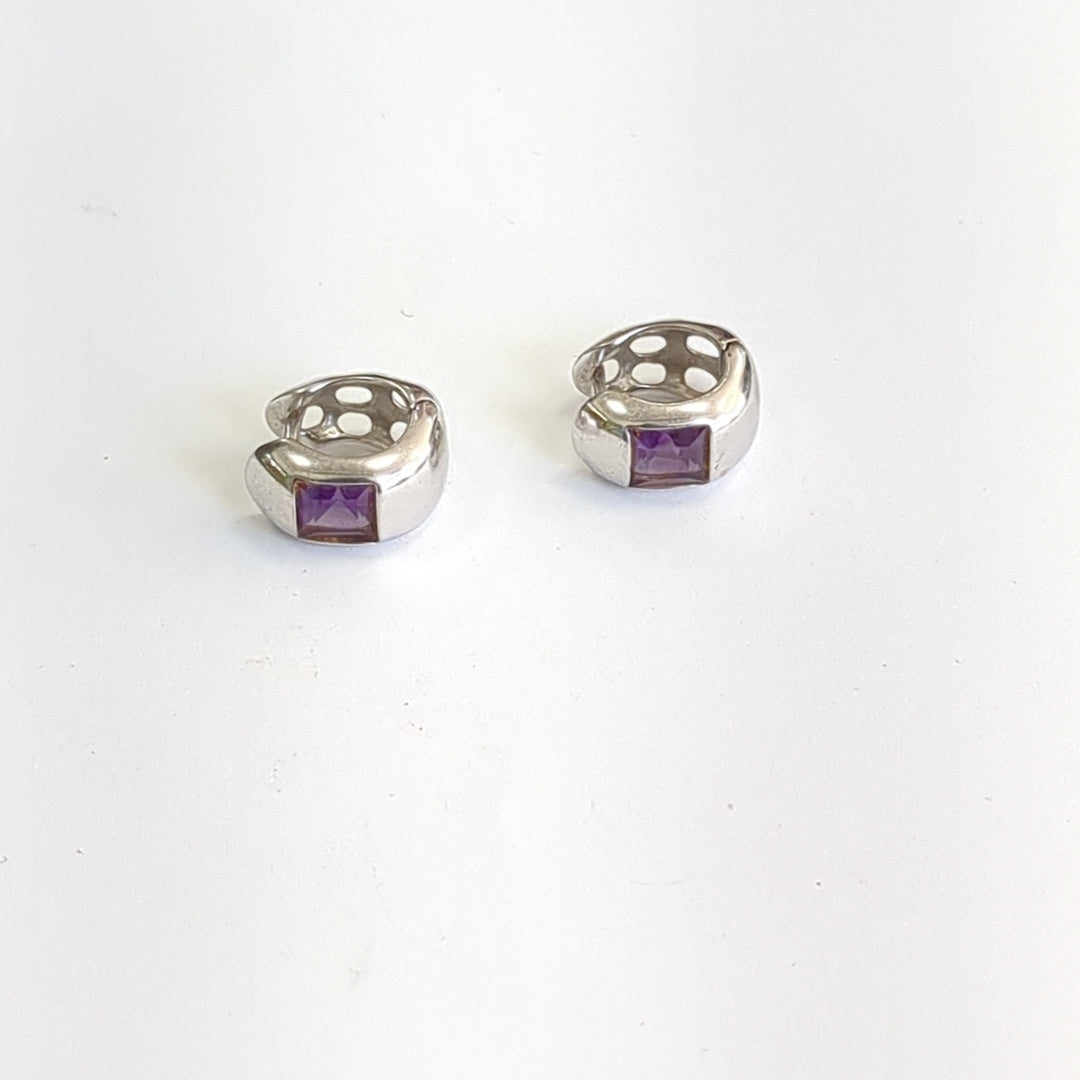 ARRACADAS PAR ORO BLANCO 14 K 4,40 GRMS (SEMINUEVO)