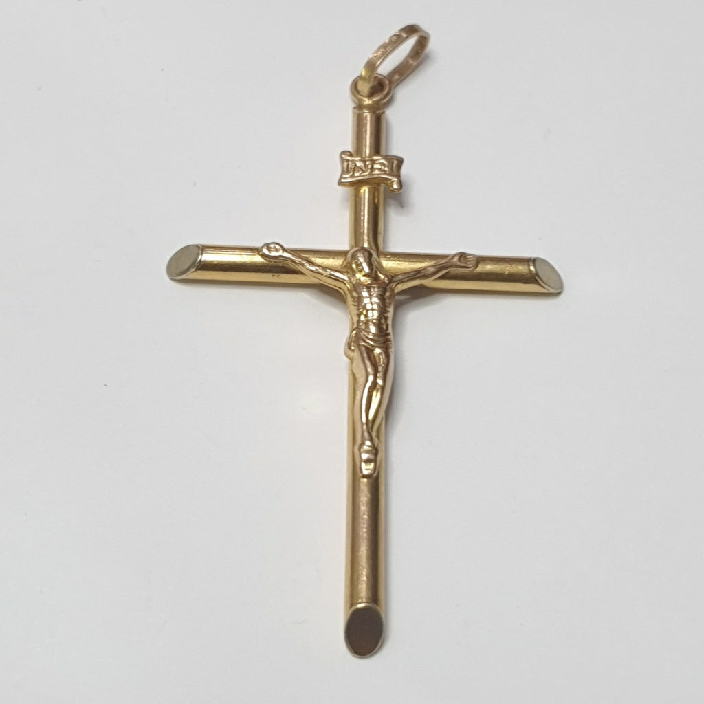 CRUCIFIJO ORO, RODIADO 14 K 6.3 GRMS (SEMINUEVO)