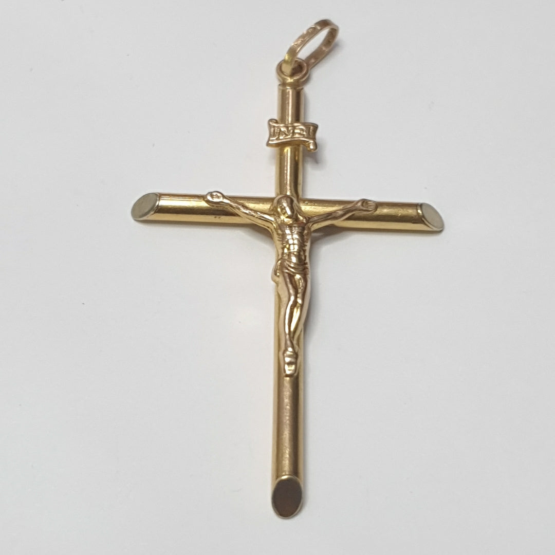 CRUCIFIJO ORO, RODIADO 14 K 6.3 GRMS (SEMINUEVO)