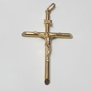 CRUCIFIJO ORO, RODIADO 14 K 6.3 GRMS (SEMINUEVO)