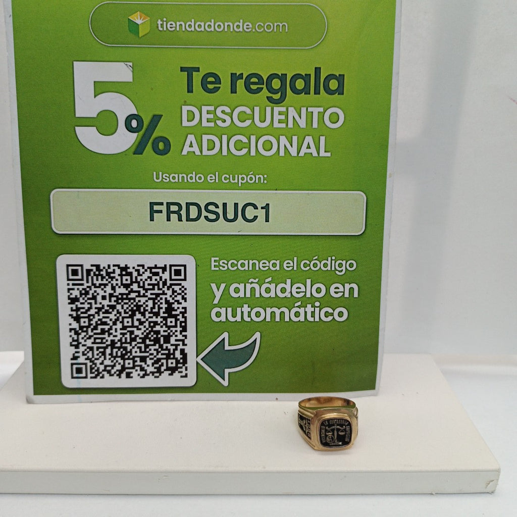ANILLO DE GRADUACIÓN ORO 14 K 11.9 GRMS (SEMINUEVO)