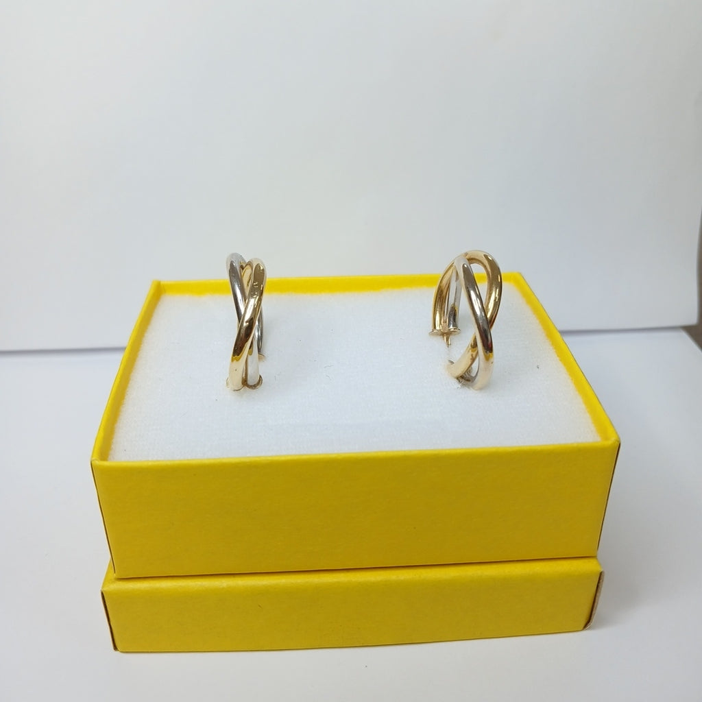 ARRACADAS PAR ORO, ORO BLANCO 14 K 3 GRMS (SEMINUEVO)