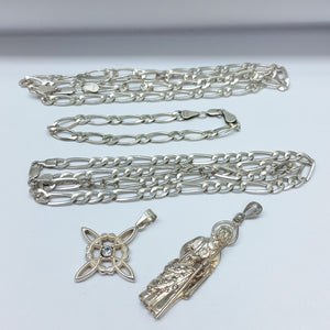 CADENA, DIJE, PULSERA PLATA 77.5 GRMS (SEMINUEVO)