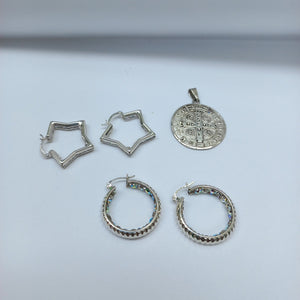 ARRACADAS PAR, DIJE PLATA 18.2 GRMS (SEMINUEVO)