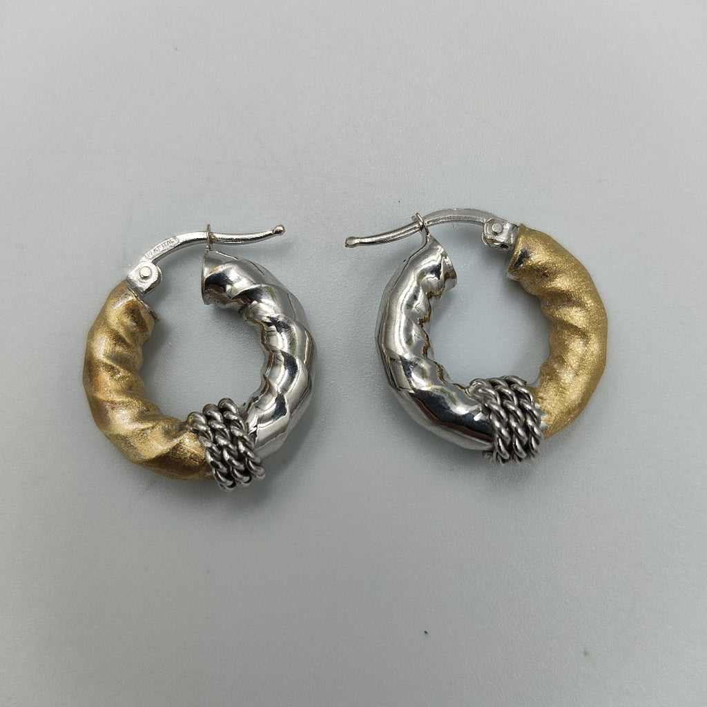 ARRACADAS PAR ORO, ORO COMBINADO 14 K 4.1 GRMS (SEMINUEVO)