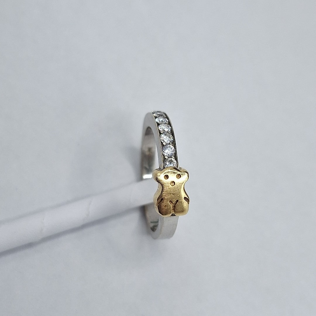 ANILLO ORO, ORO BLANCO 14 K 3.9 GRMS (SEMINUEVO)