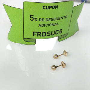 BROQUELES PAR ORO 14 K 0,30 GRMS (SEMINUEVO)