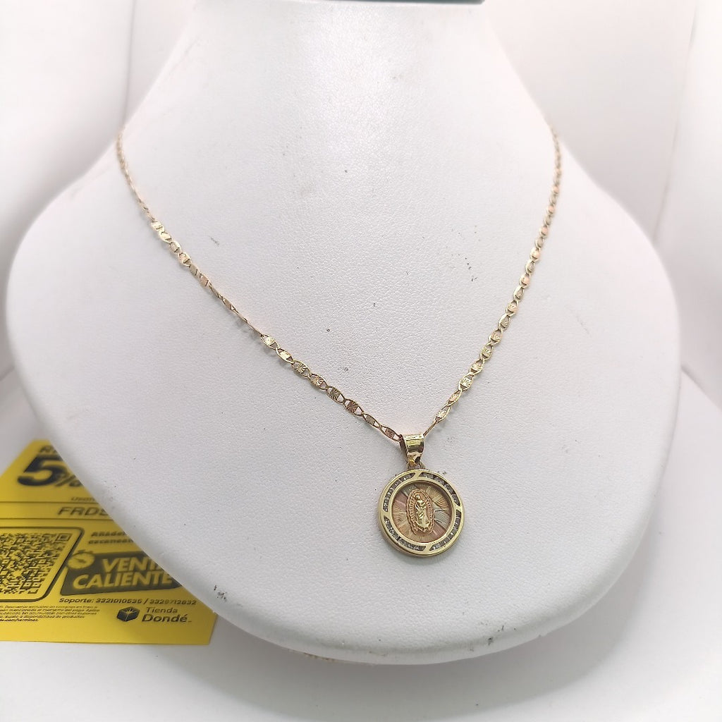 CADENA, MEDALLA RELIGIOSA ORO 10 K 3.6 GRMS (SEMINUEVO)
