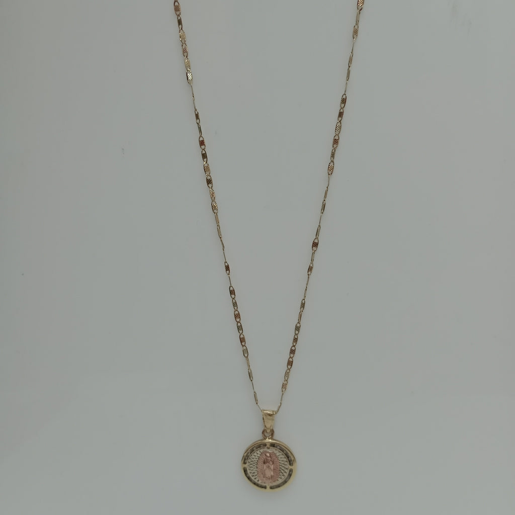 CADENA, MEDALLA RELIGIOSA ORO 10 K 2.9 GRMS (SEMINUEVO)