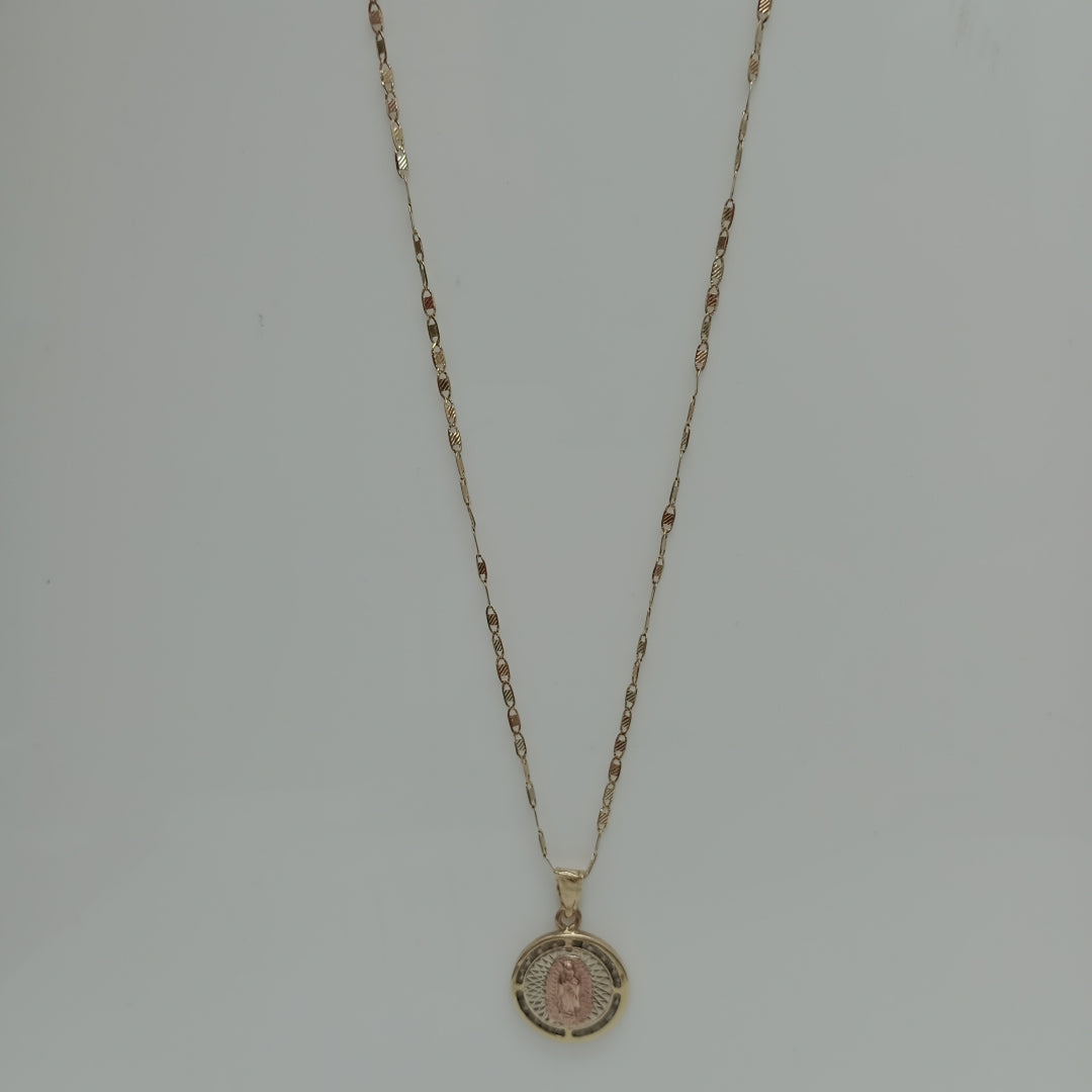 CADENA, MEDALLA RELIGIOSA ORO 10 K 2.9 GRMS (SEMINUEVO)