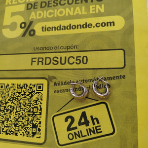 ARRACADAS PAR ORO BLANCO 14 K 5.4 GRMS (SEMINUEVO)