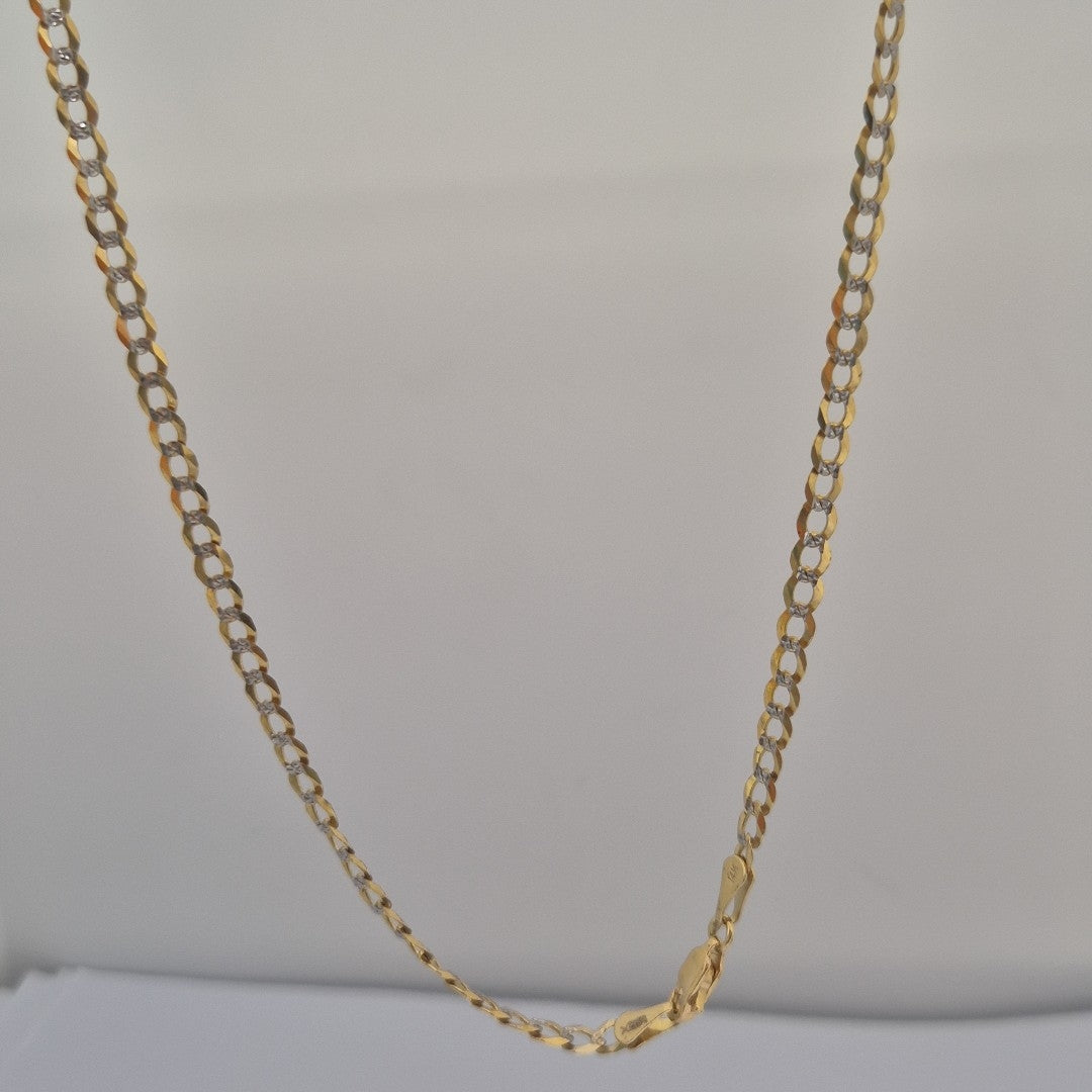 CADENAS BARBADA DIAMANTADA ORO 14K 60 CM 9.5 GR (NUEVO)