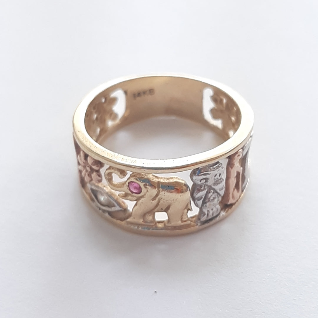 ARGOLLA DE LA SUERTE ORO COMBINADO 14 K 4,60 GRMS (SEMINUEVO)