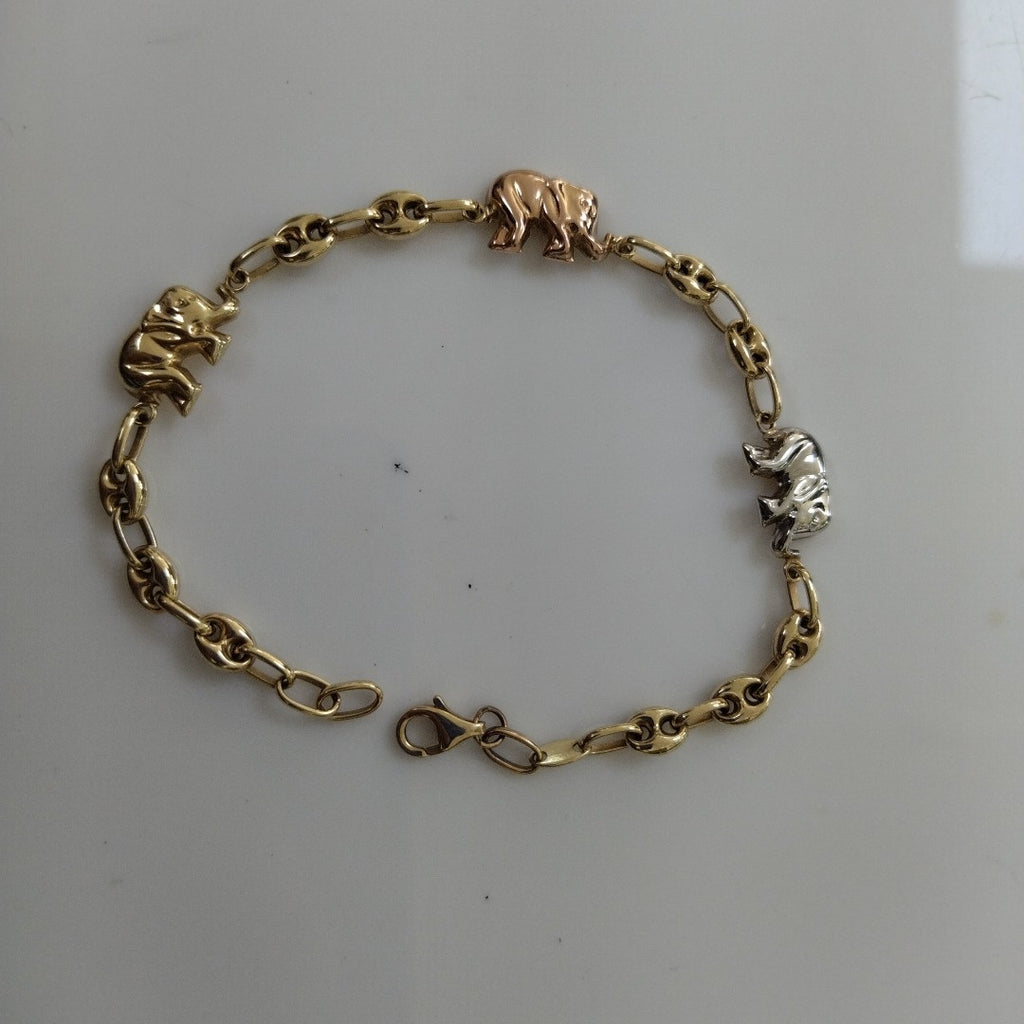 PULSERA ORO, ORO COMBINADO 10 K 4.9 GRMS (SEMINUEVO)