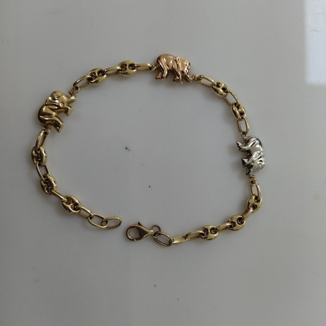 PULSERA ORO, ORO COMBINADO 10 K 4.9 GRMS (SEMINUEVO)