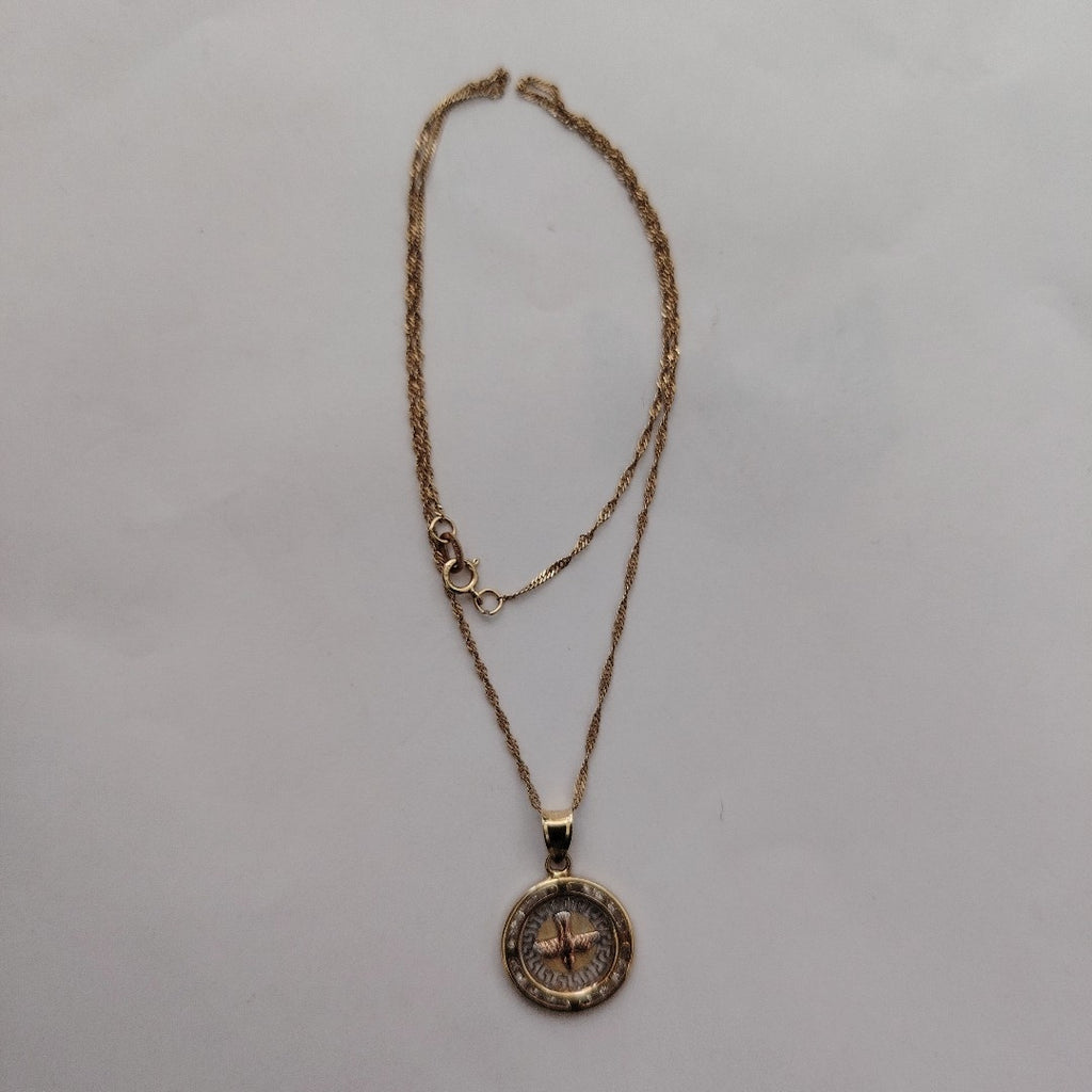 CADENA, MEDALLA RELIGIOSA ORO 10 K 1.8 GRMS (SEMINUEVO)