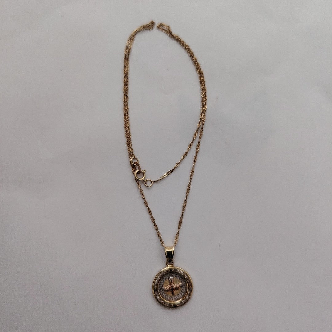 CADENA, MEDALLA RELIGIOSA ORO 10 K 1.8 GRMS (SEMINUEVO)
