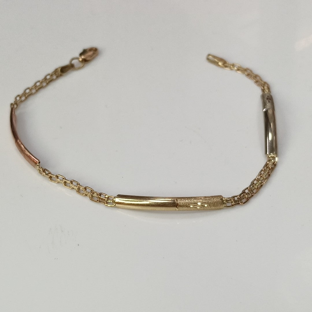 PULSERA ORO COMBINADO 10 K 2,70 GRMS (SEMINUEVO)