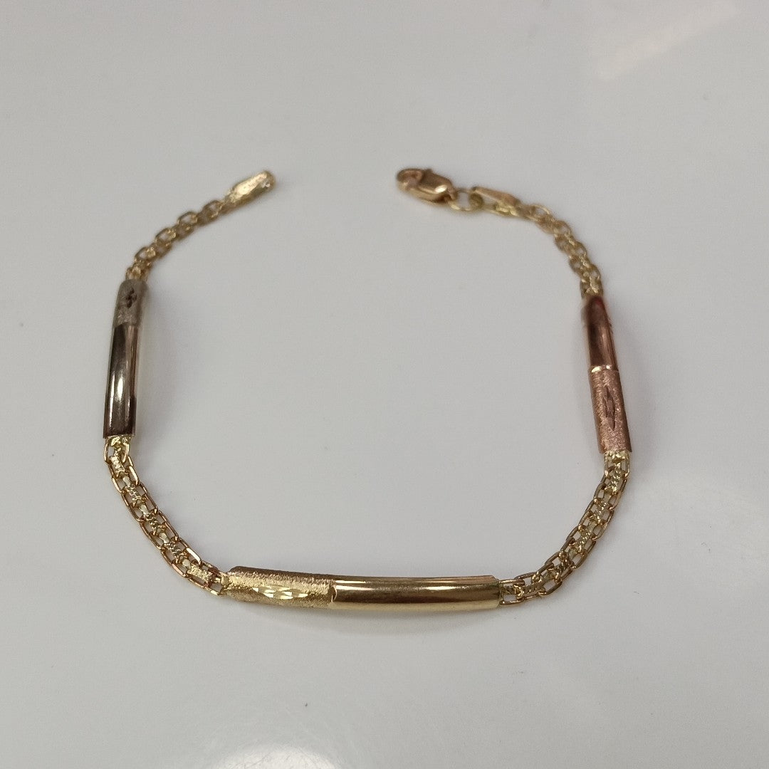 PULSERA ORO COMBINADO 10 K 2,60 GRMS (SEMINUEVO)