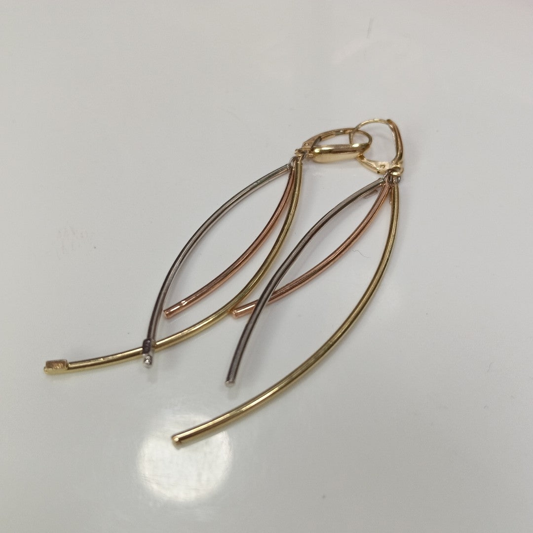 ARETES PAR ORO COMBINADO 10 K 2,70 GRMS (SEMINUEVO)