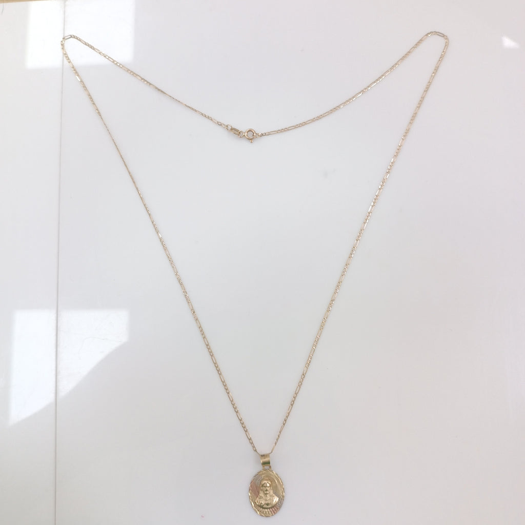 CADENA, MEDALLA RELIGIOSA ORO, ORO COMBINADO 10 K 2.6 GRMS (SEMINUEVO)