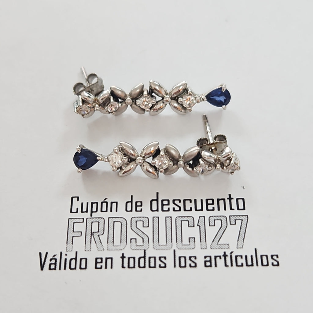 ARETES PAR ORO BLANCO 10 K 4.6 GRMS (SEMINUEVO)