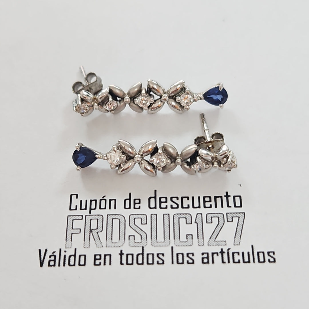 ARETES PAR ORO BLANCO 10 K 4.6 GRMS (SEMINUEVO)