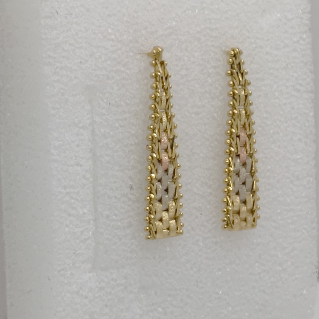 ARETES PAR ORO,ORO COMBINADO 10 K 3,30 GRMS (SEMINUEVO)