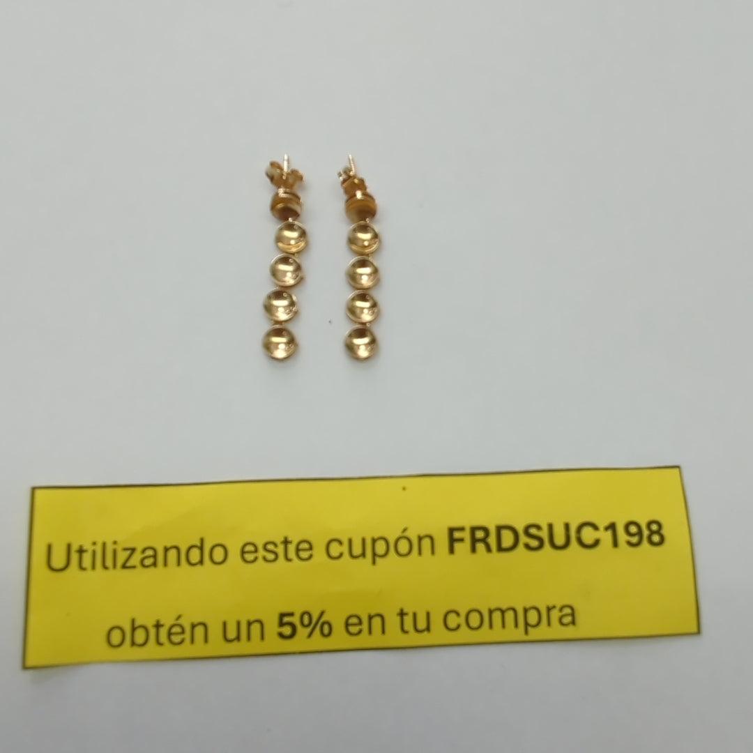 ARETES PAR ORO 14 K 3.3 GRMS (SEMINUEVO)