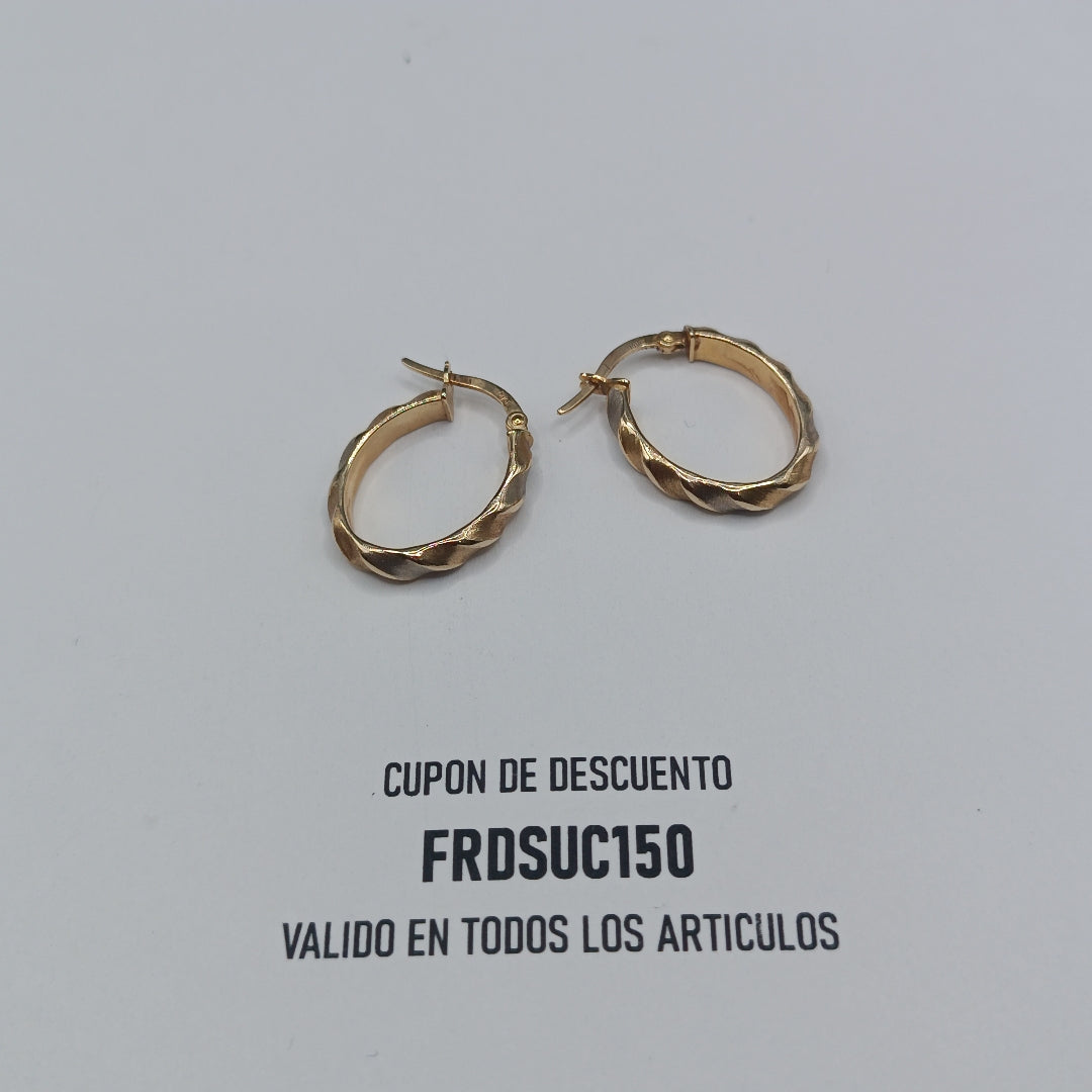 ARETES PAR ORO 14 K 1.9 GRMS (SEMINUEVO)