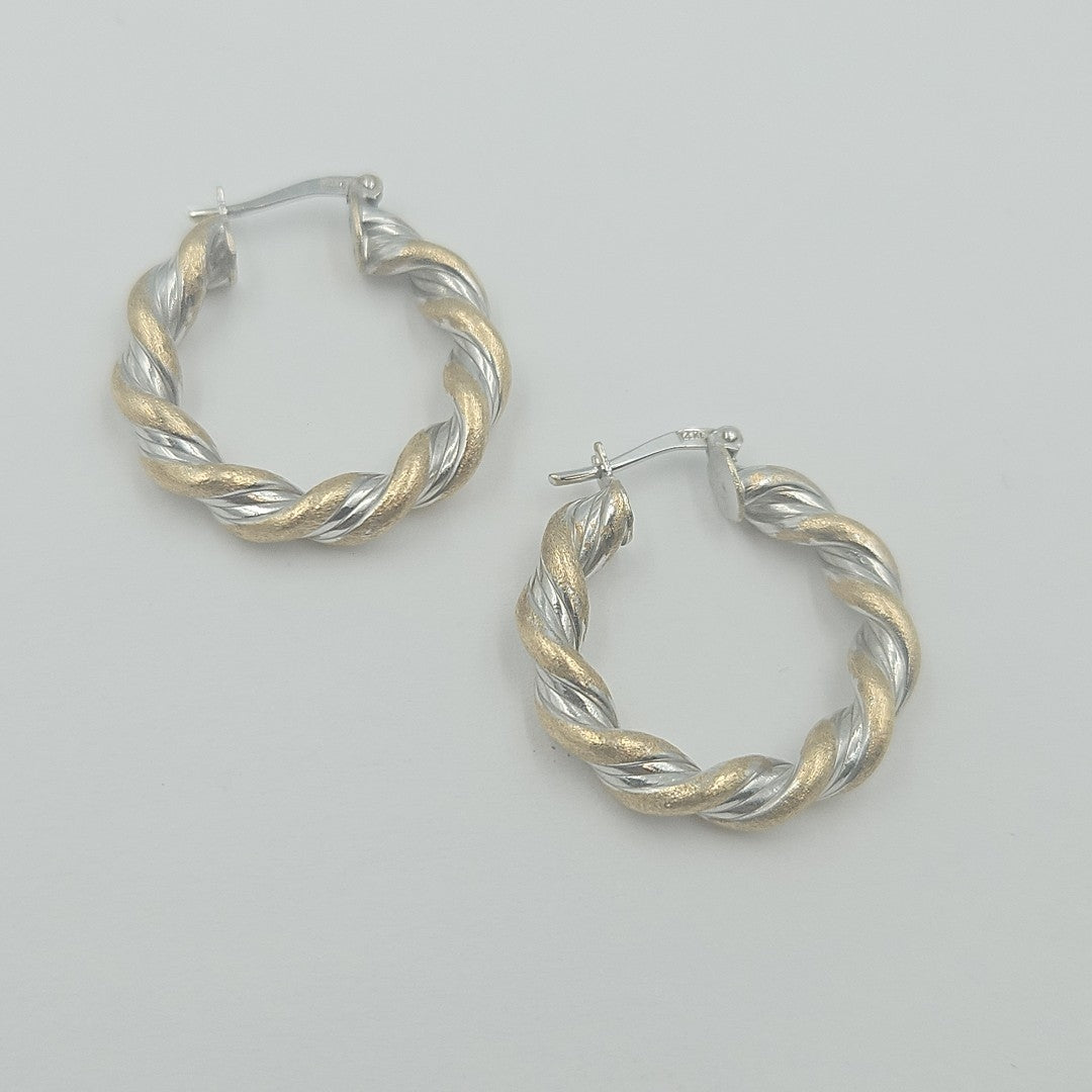ARRACADAS PAR ORO,ORO BLANCO,RODIADO 14 K 3,60 GRMS (SEMINUEVO)