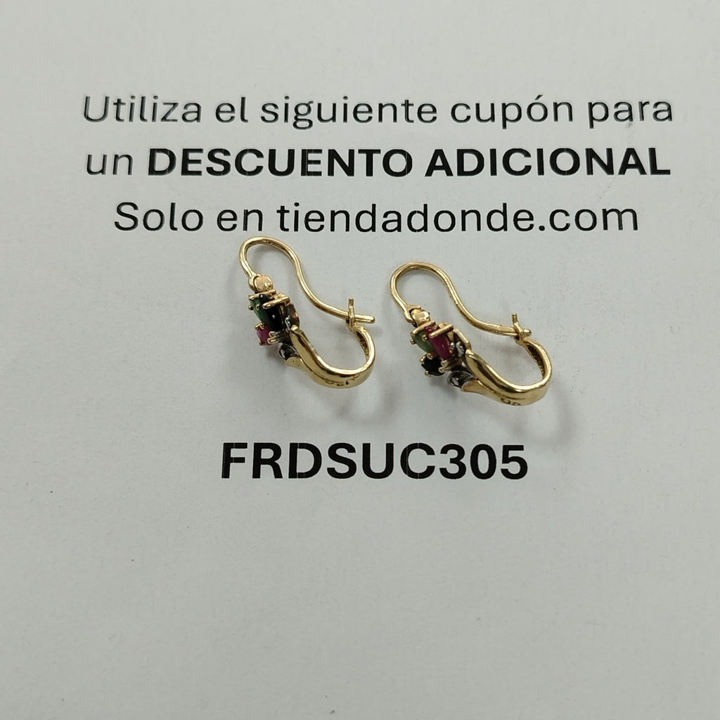 ARETES PAR ORO 14 K 3.5 GRMS (SEMINUEVO)