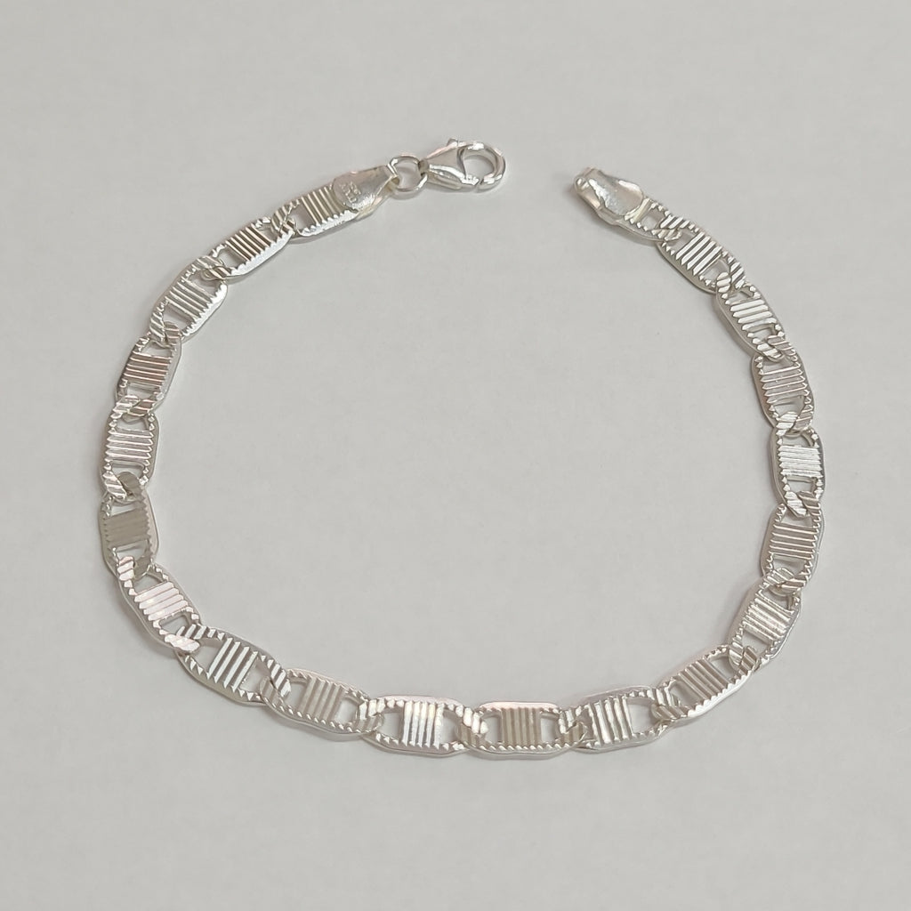 PULSERA TEJIDO ESPEJO PLATA .925 21 CM 7.8 GR (NUEVO)