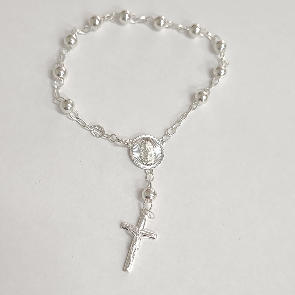 PULSERA TIPO ROSARIO PLATA .925 18 CM 4.12 GR (NUEVO)