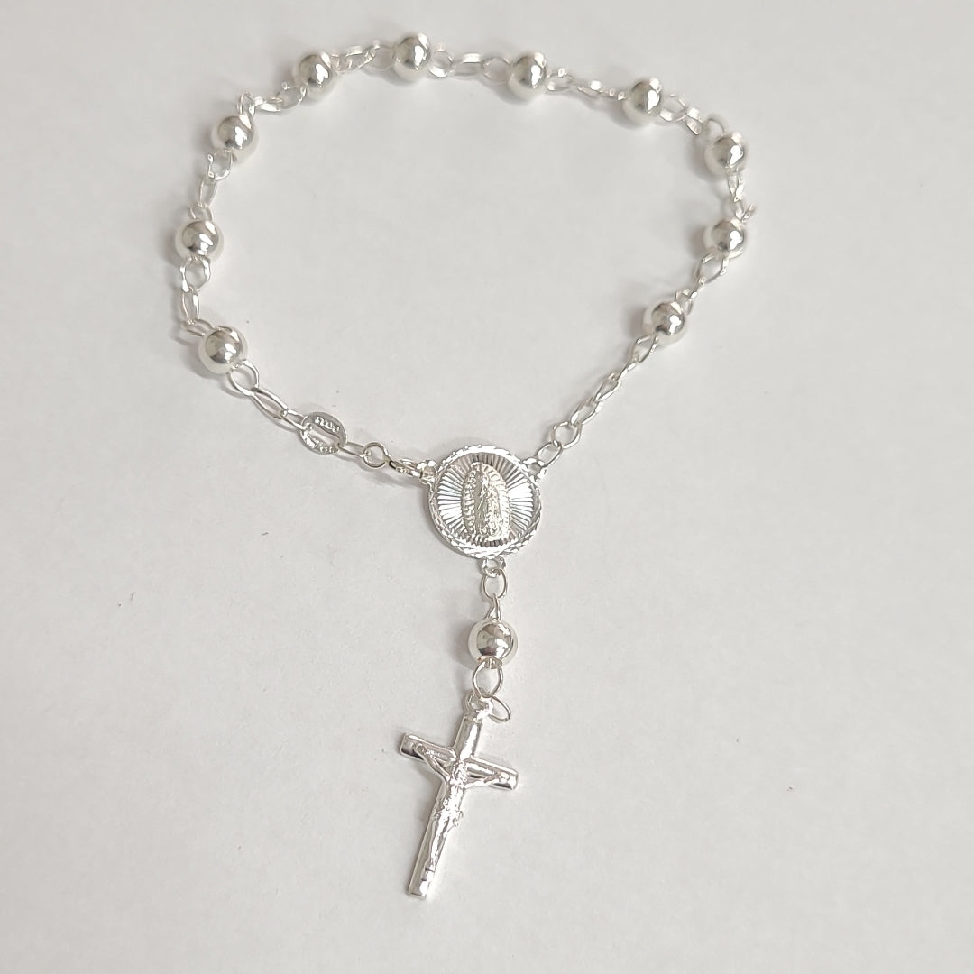 PULSERA TIPO ROSARIO PLATA .925 18 CM 4.12 GR (NUEVO)
