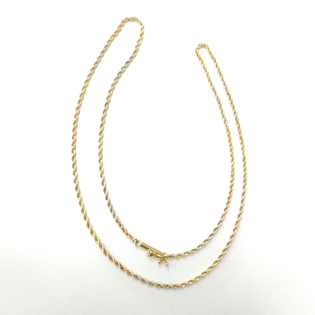 CADENA ORO, ORO COMBINADO 14 K 4.3 GRMS (SEMINUEVO)