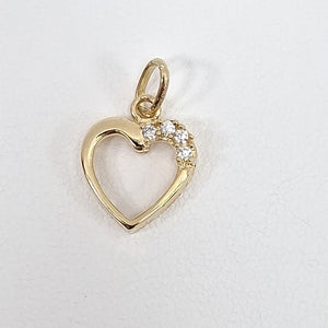 DIJE CORAZON CON CIRCONIAS 14K 1.4 GR (NUEVO)